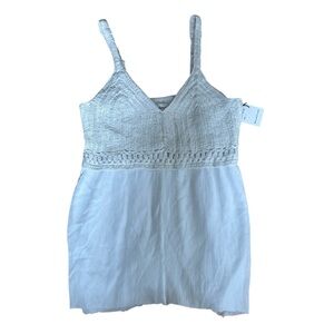 Japna White Babydoll Tank Top Womens Size Large New With Tag Beach Bridal